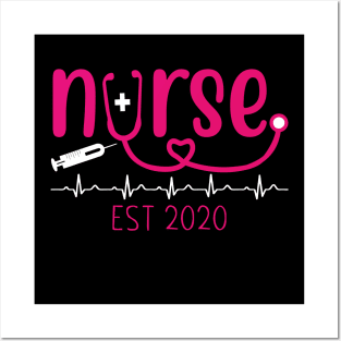 Nurse Est 2020 T-shirt Nurse Gift Posters and Art